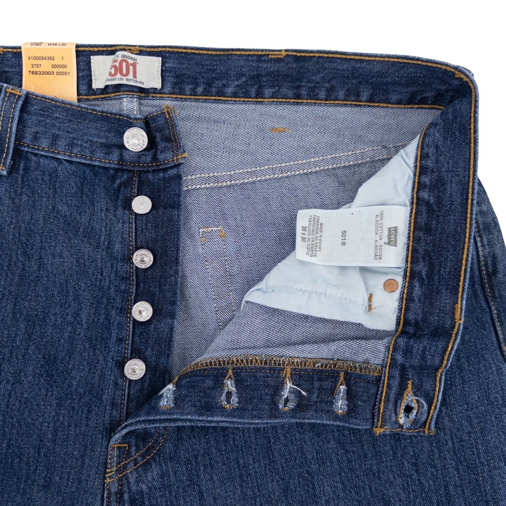 VTG NWT Deadstock Levis Mens 38x30 501 Original Fit Jeans Blue Button Fly Y2K - Picture 8 of 16